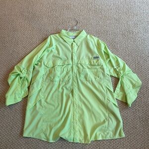 Columbia PFG Omni-Shade Mint Green Long Sleeve Shirt